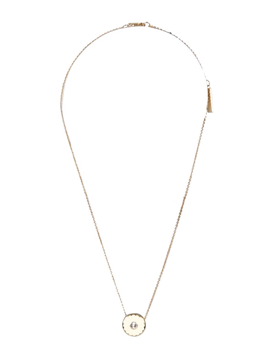 Shop Marc Jacobs The Medallion Pendant Necklace In Ivory