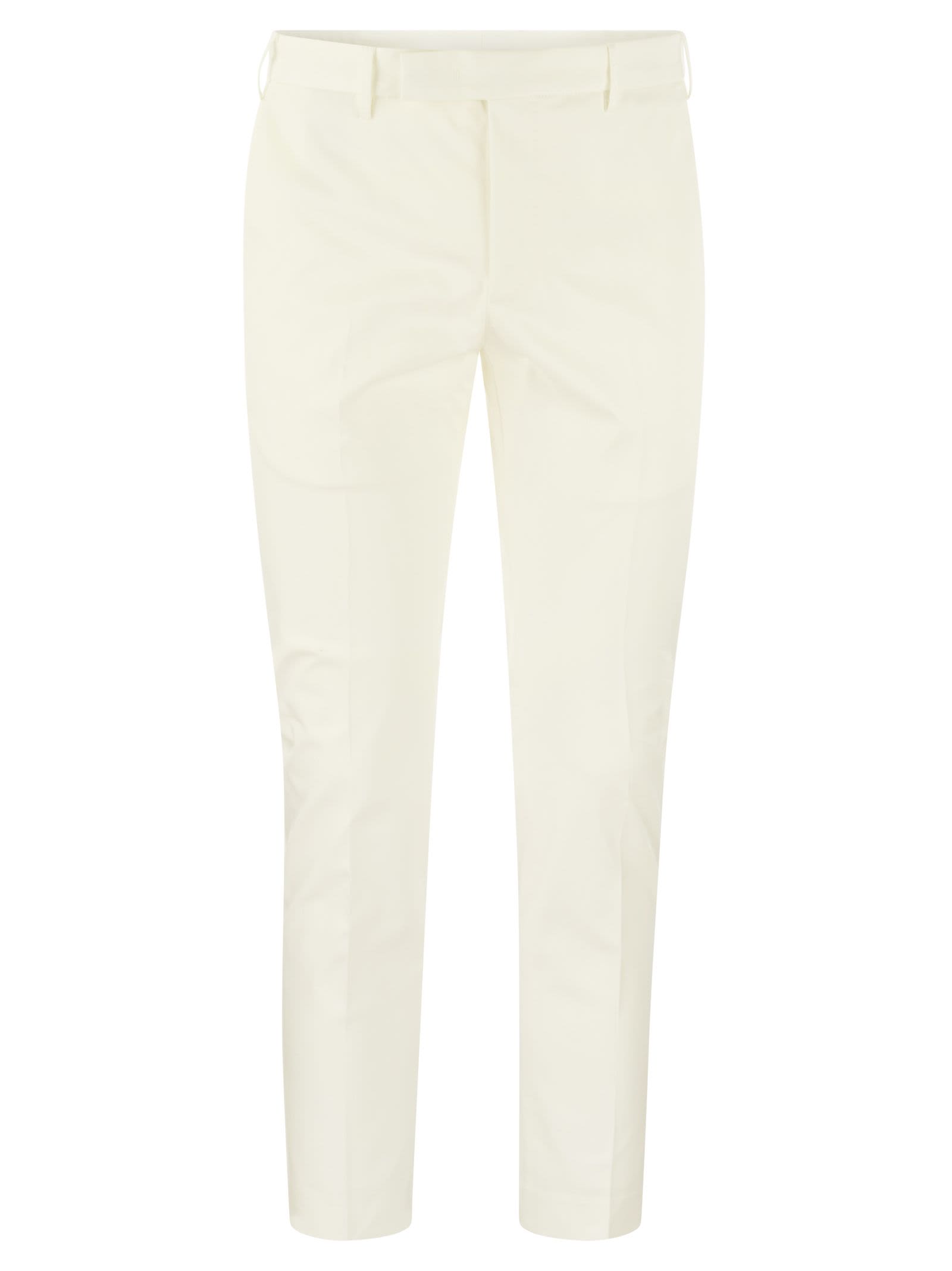 Pt01 Dieci - Cotton Trousers In White