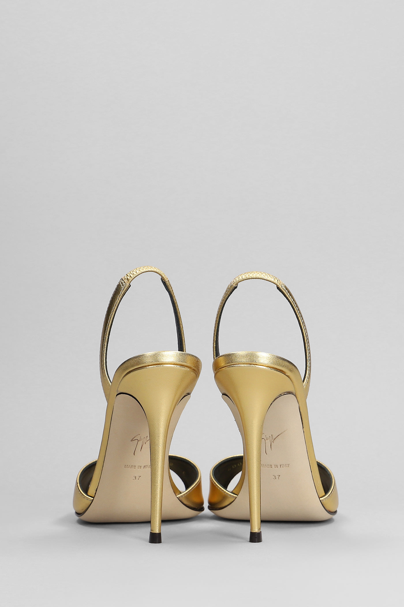 Shop Giuseppe Zanotti Sandals In Gold Leather