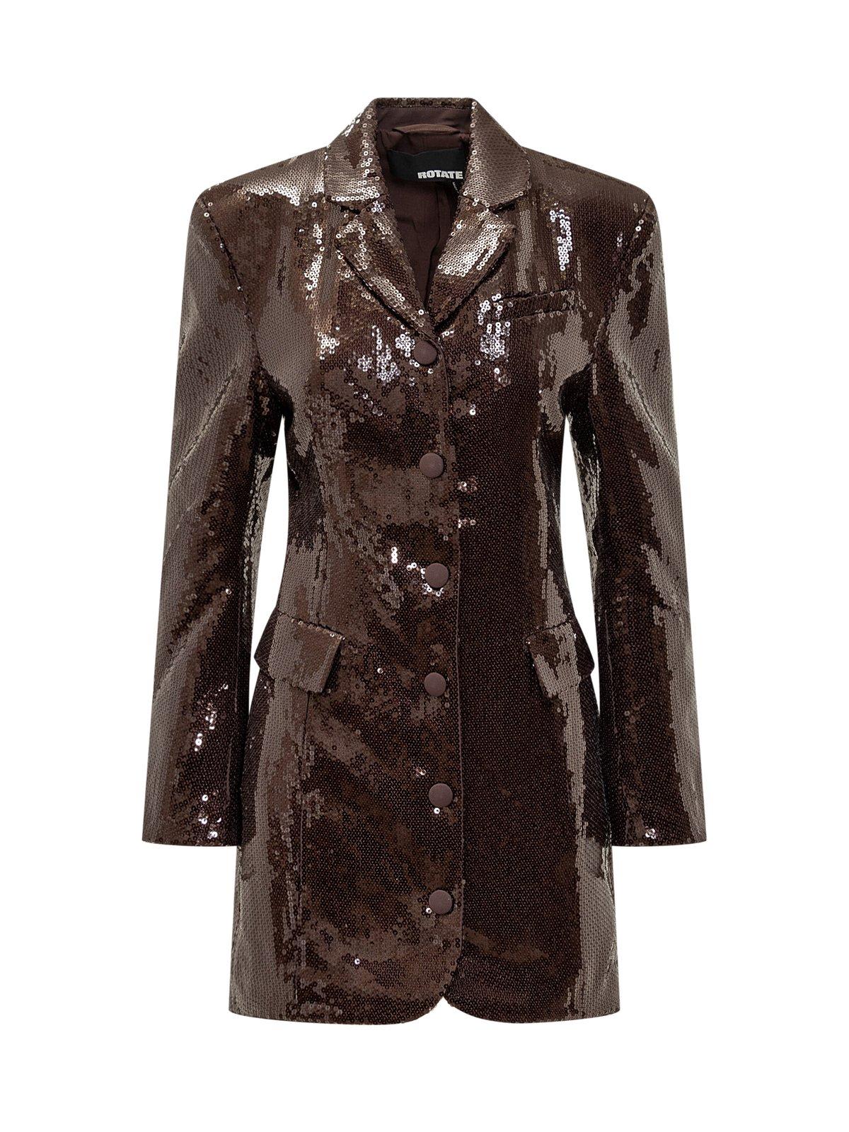 ROTATE BIRGER CHRISTENSEN SEQUIN-DETAILED BLAZER MINI DRESS 