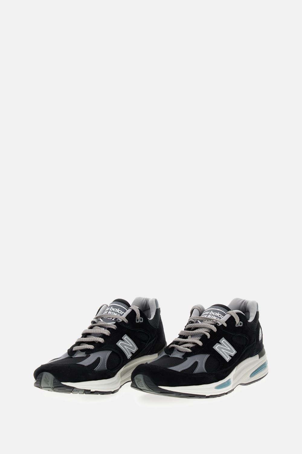 New Balance Black And Grey Suede-mesh Sneakers With Cushioned Sole In Black