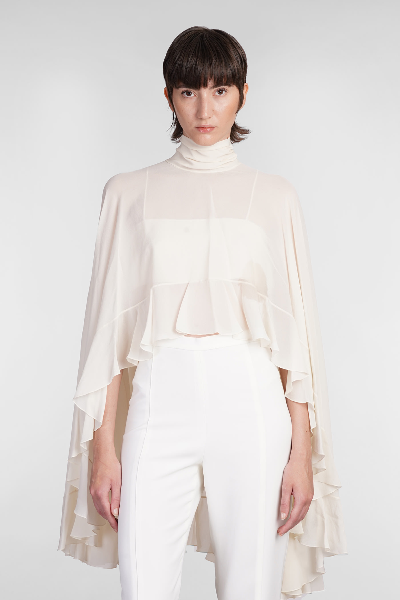 Shop Chloé Blouse In Beige Silk