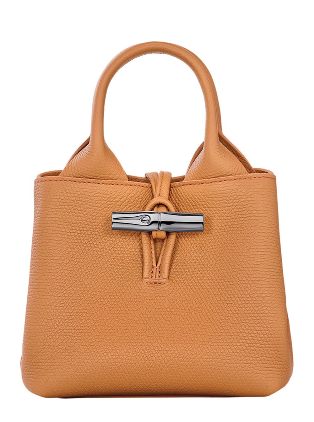 le Roseau Beige Handbag With Toggle Closure In Grained Leather Woman