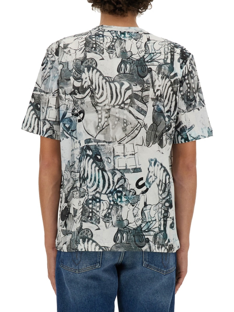 Shop Ps By Paul Smith Zebra T-shirt In Grey