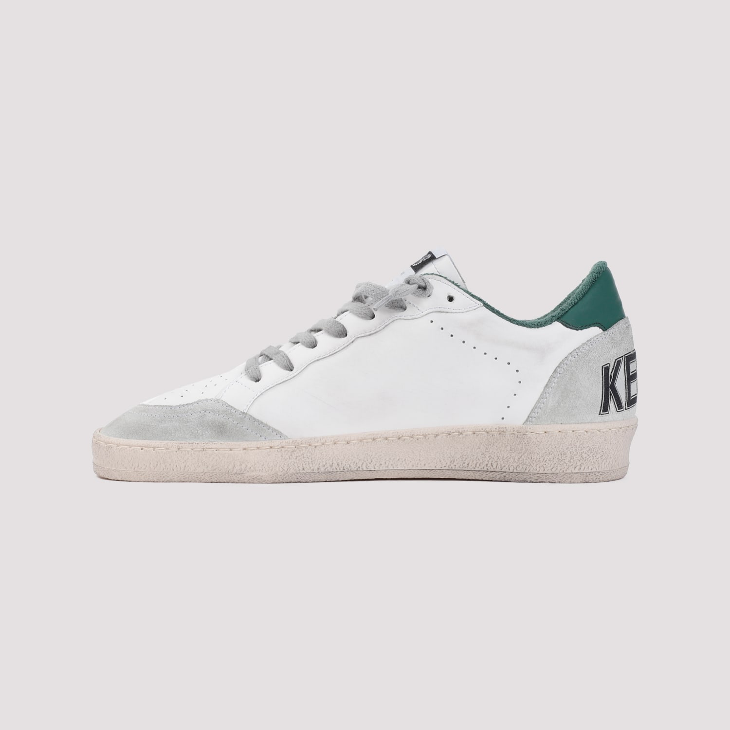 Shop Golden Goose Ball Star Sneakers In White Ice Green