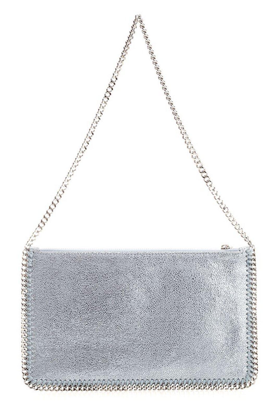 Stella Mccartney Falabella Zipped Clutch Bag In Blue