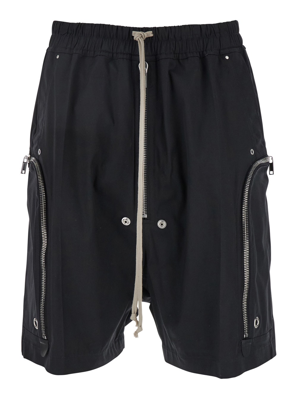 bauhaus Bela Black Shorts With Oversized Drawstring In Cotton Man