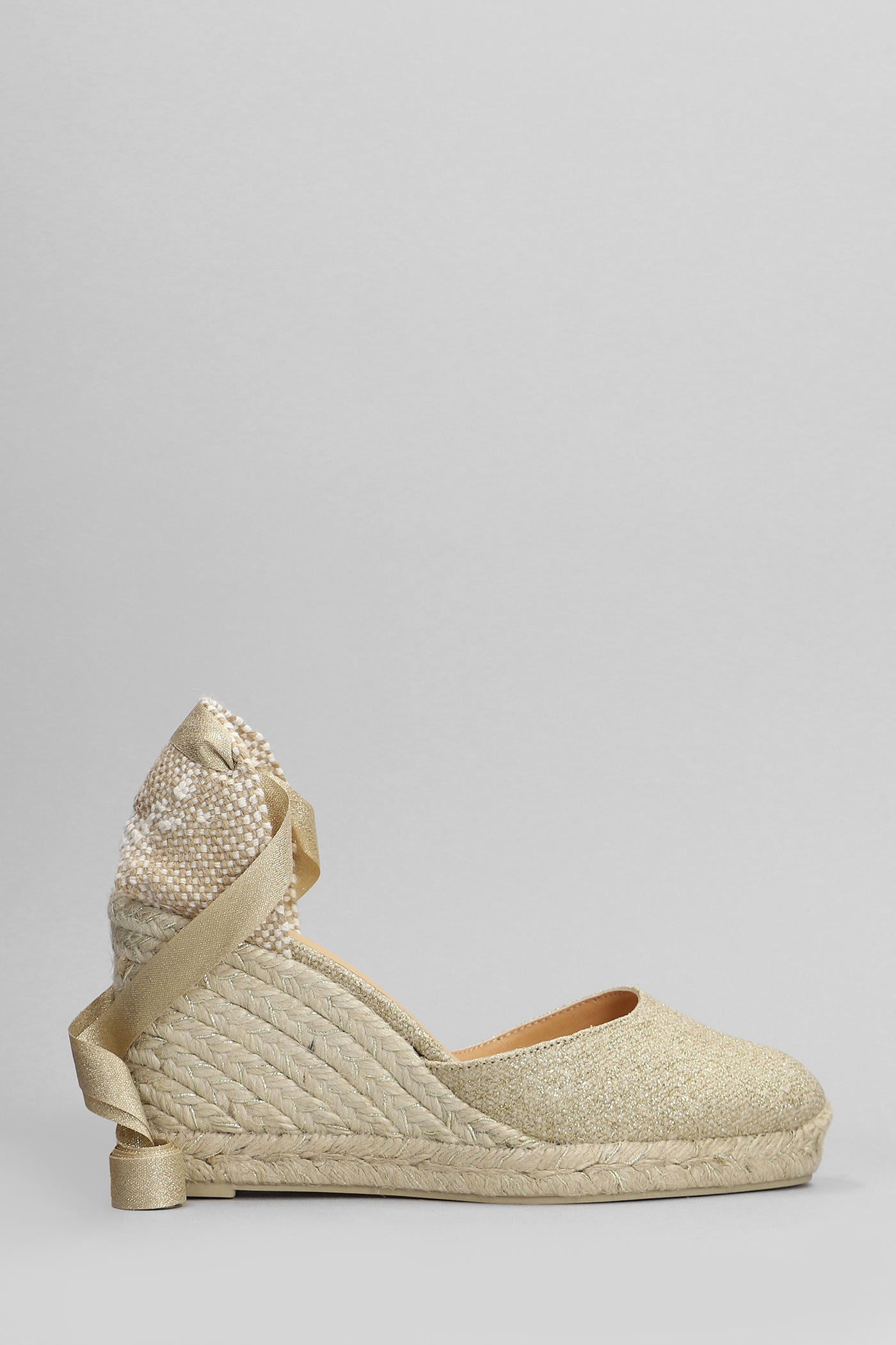 Castañer Carina-8-032 Wedges In Gold Canvas