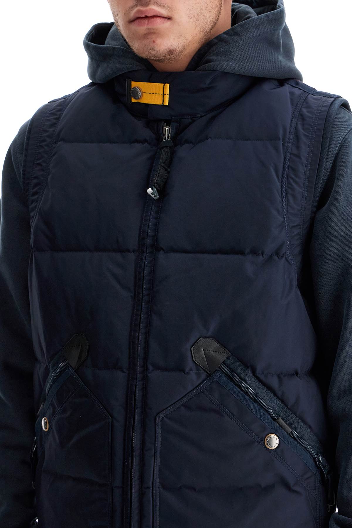 Shop Parajumpers Kobuk Down Vest In Blue Navy (blue)