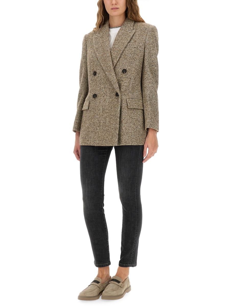 Brunello Cucinelli Wool Jacket In Brown
