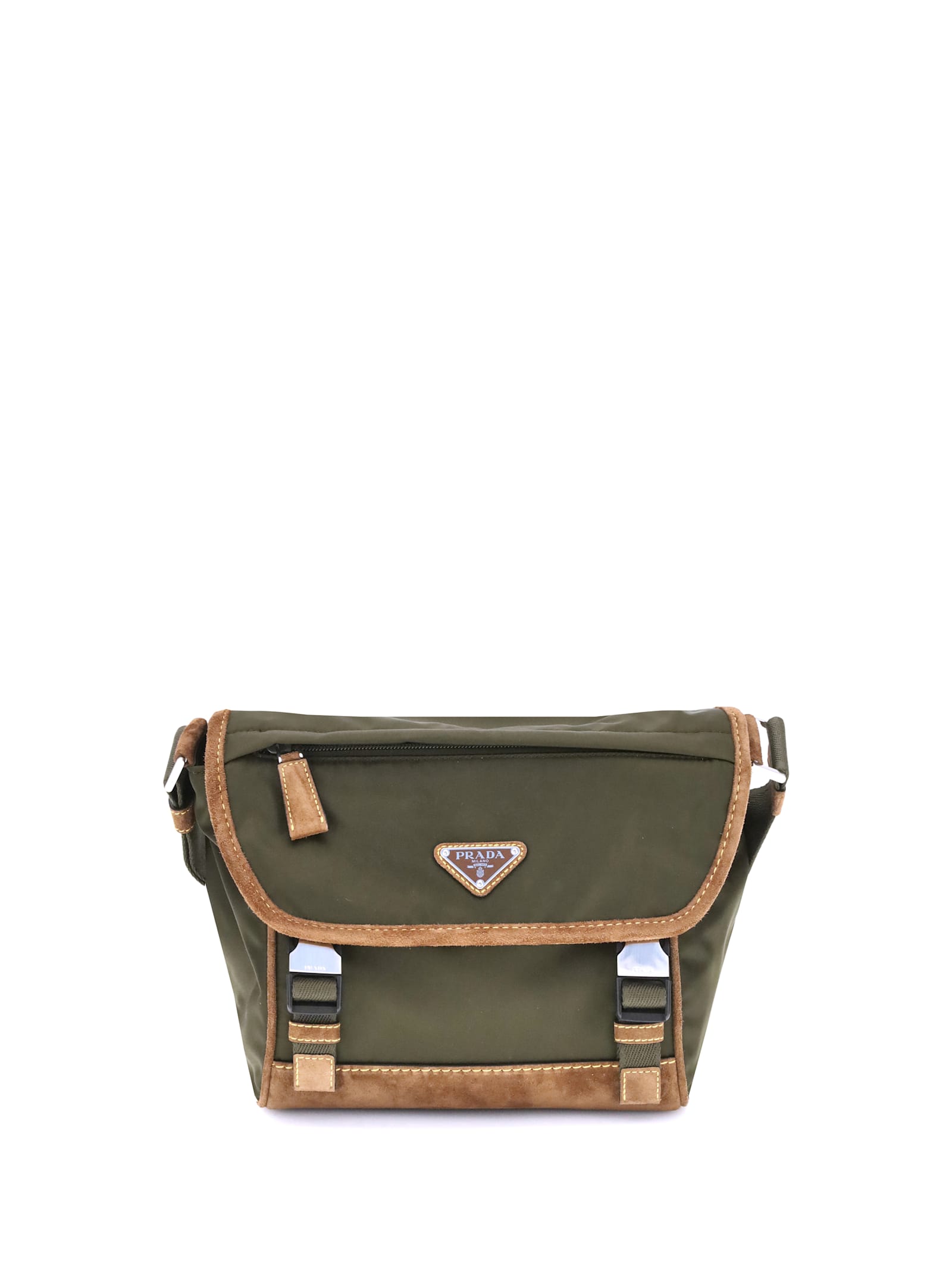 Re-nylon And Leather Medium Shoulder Bag