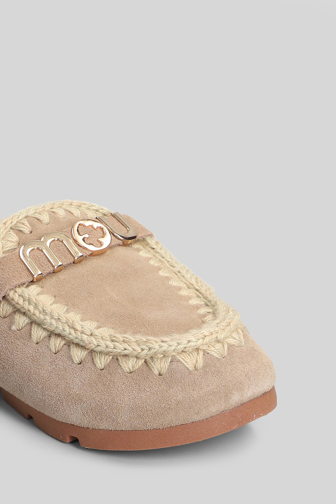 Mou Winter Bio Slide Slipper-mule In Camel Suede In Brown