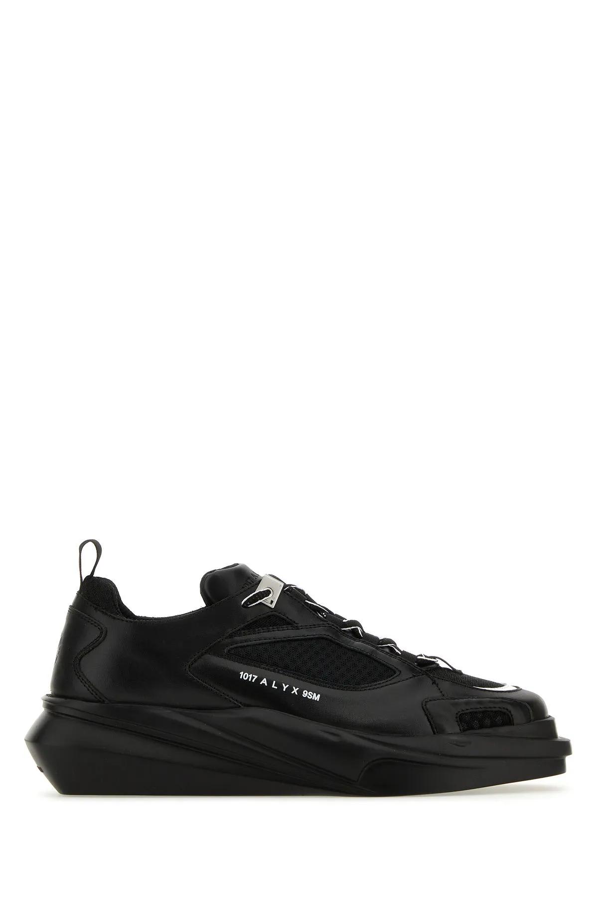 Black Leather Hiking Sneakers