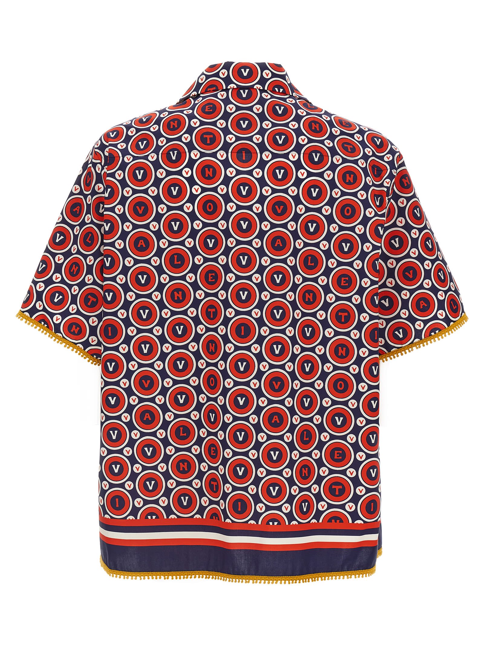 Valentino Bulles Royales Cotton Shirt In Red
