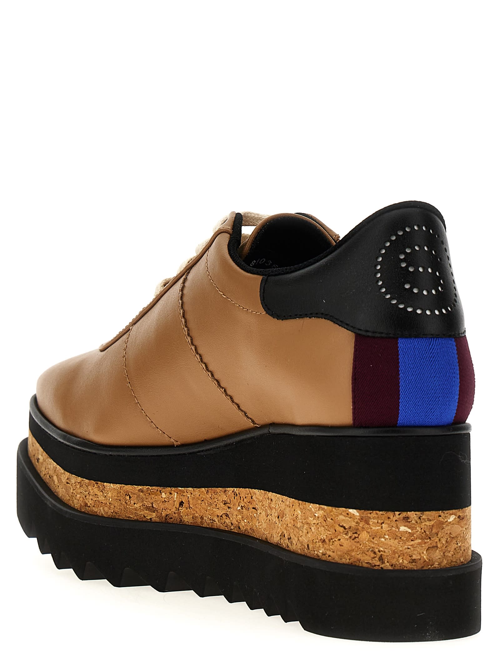 Stella Mccartney Wedge Platform Sneakers Heel Detail In Brown