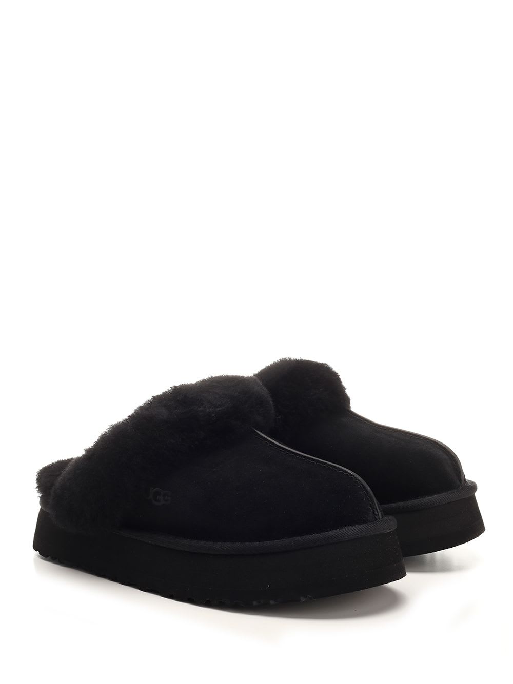 Ugg Black Disquette Slippers In Black