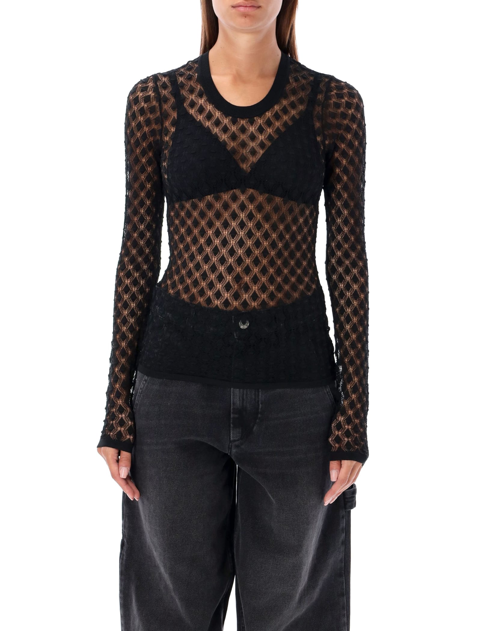 Shop Isabel Marant Zavia See Trough Sweater In Black