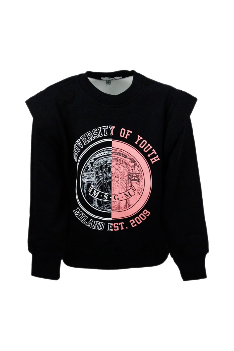 Shop Msgm Sweater In Black