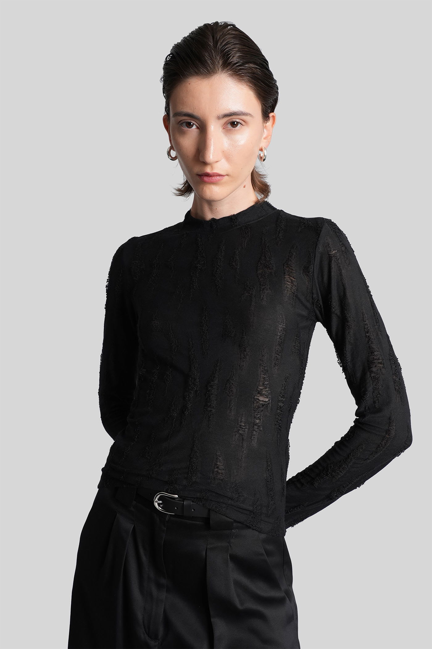 Iro Guilia T-shirt In Black Polyester In Black