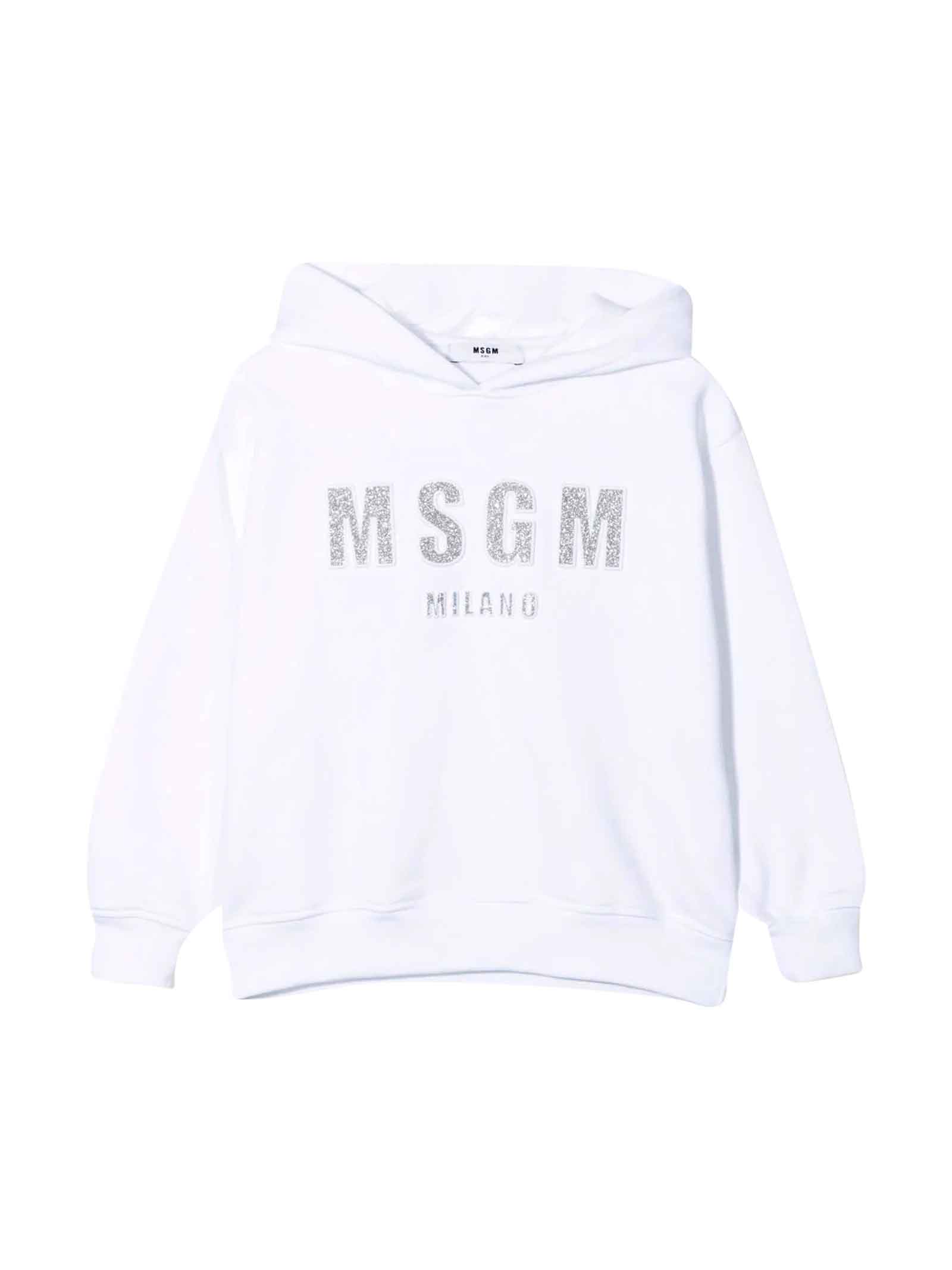MSGM White Sweatshirt With Hood