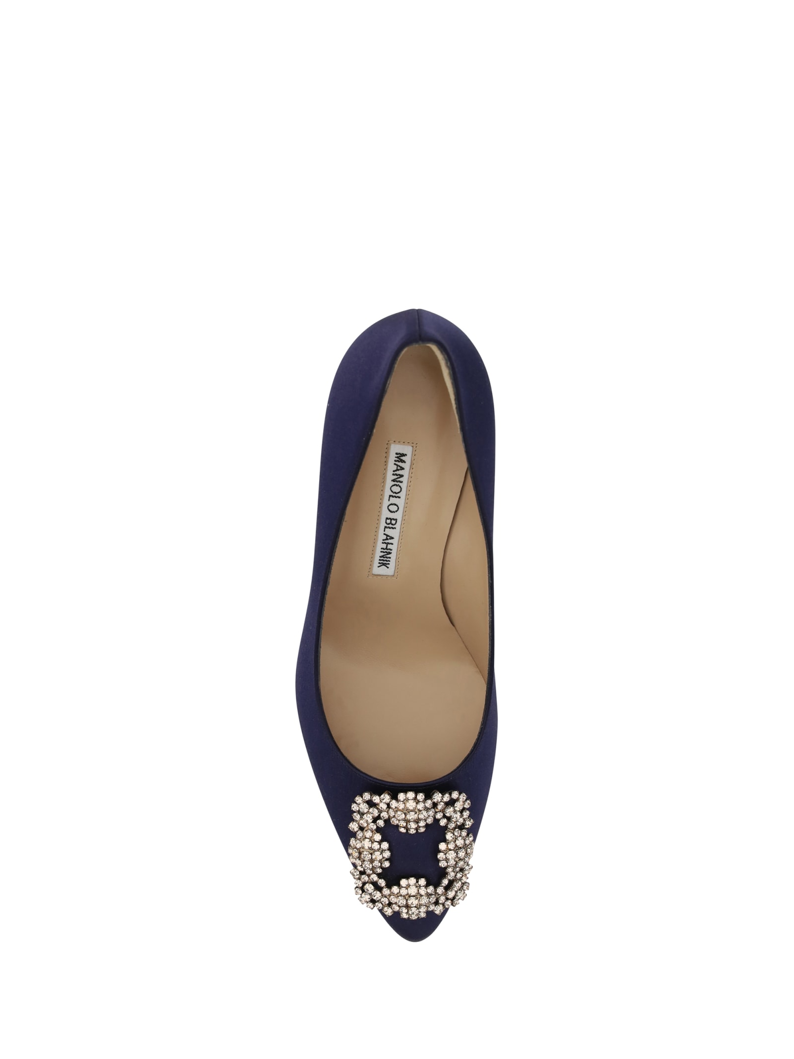 Shop Manolo Blahnik Hangisi Pumps In Navy