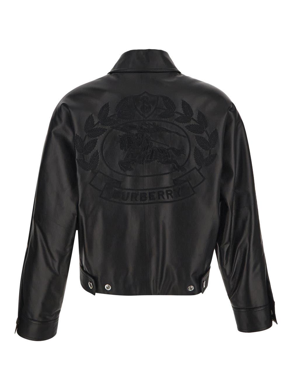 Shop Burberry Ayton Leather Jacket In Black