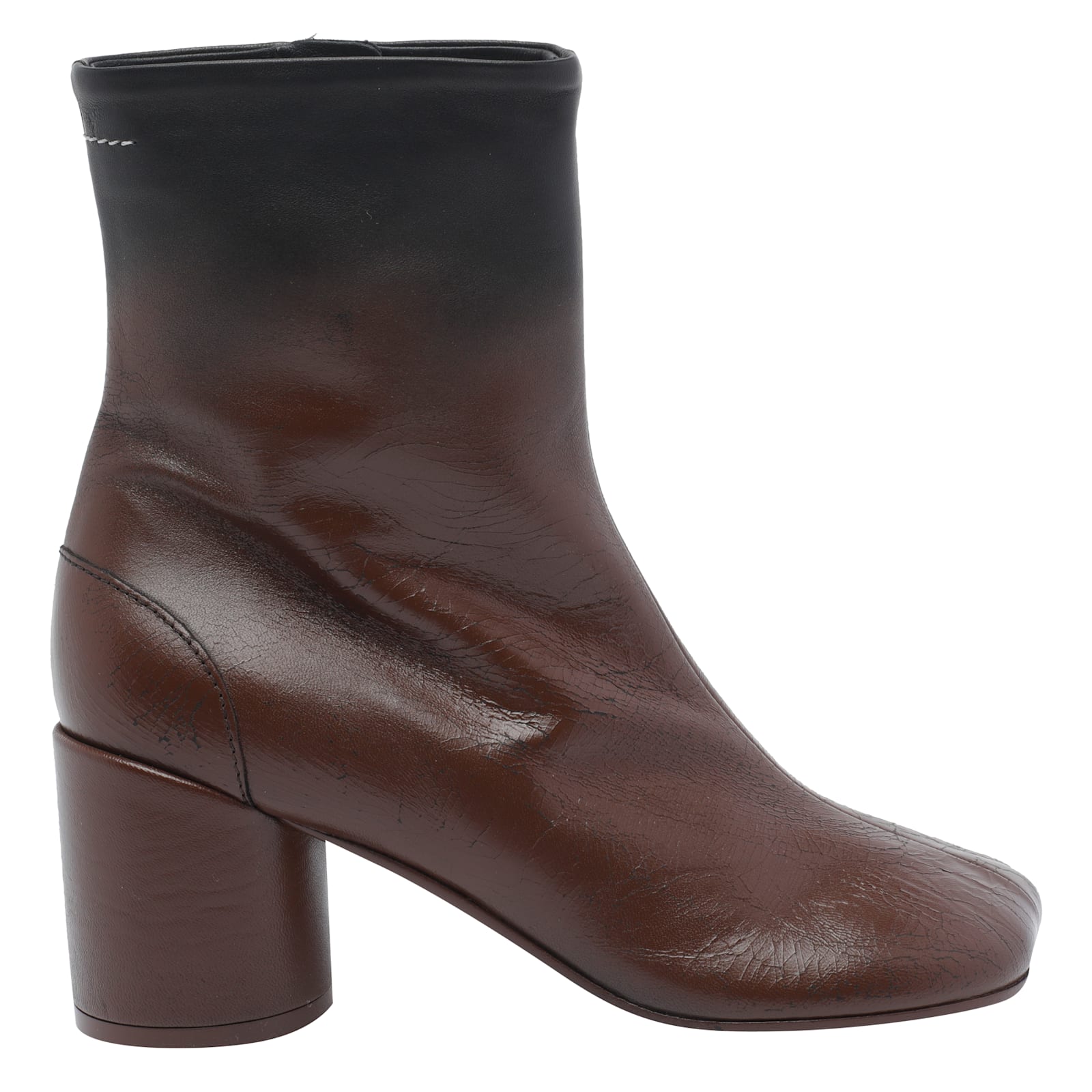 Mm6 Maison Margiela Anatomic Block-heel Boots In Brown