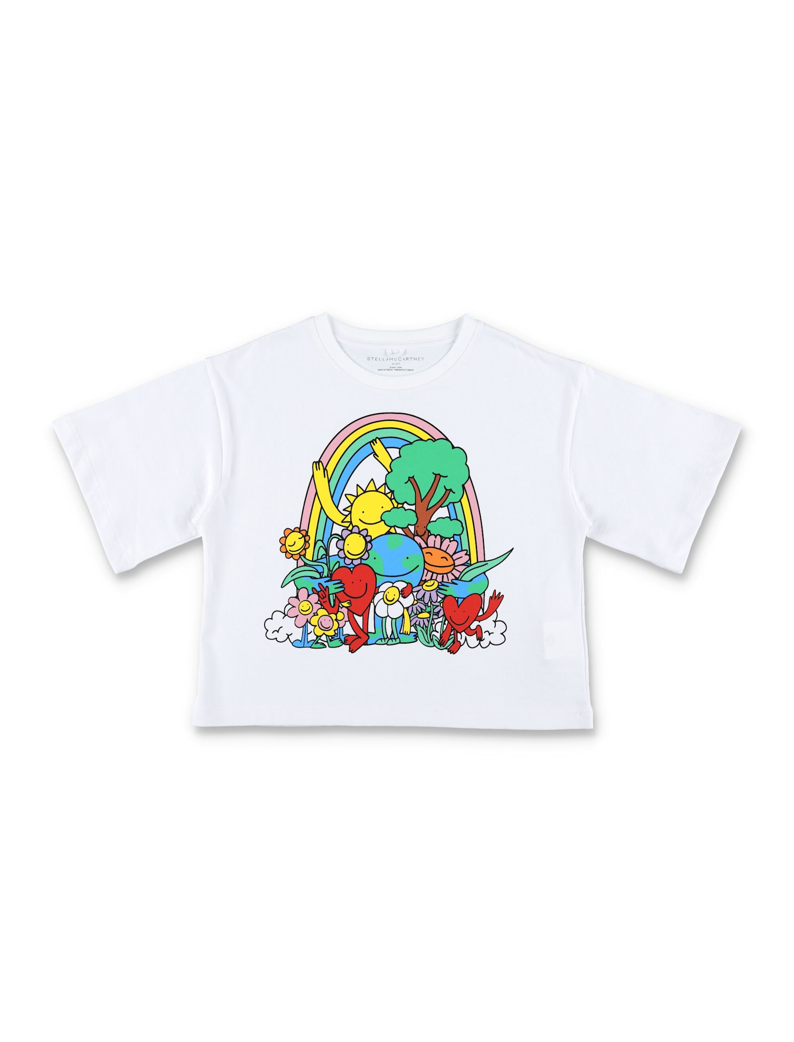 Stella Mccartney Kid - Earth Friends Graphic Cropped T-shirt In White