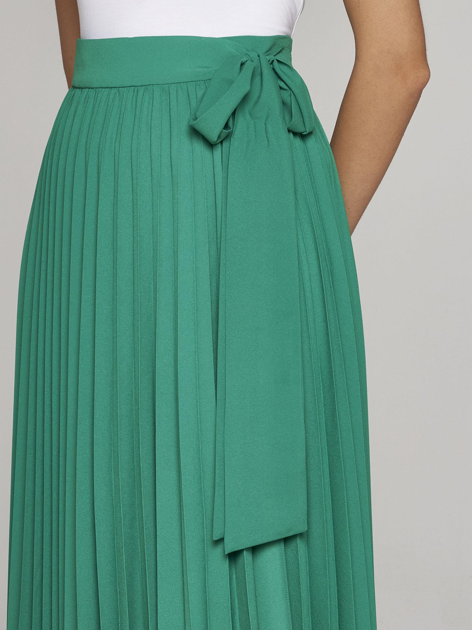 Shop P.a.r.o.s.h Palmer Pleated Maxi Skirt In Green