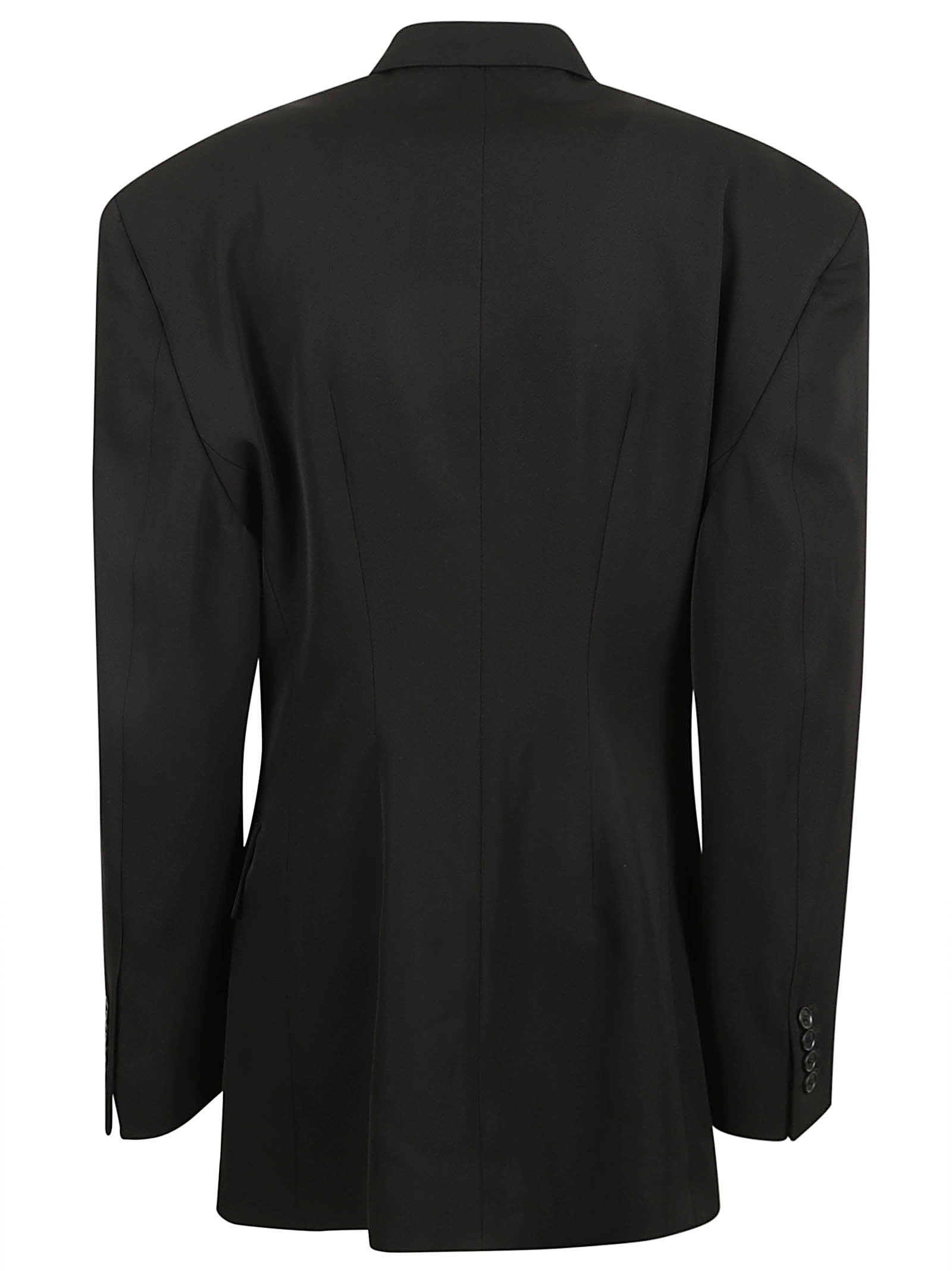 Shop Balenciaga Clinched Dinner Jacket In Black