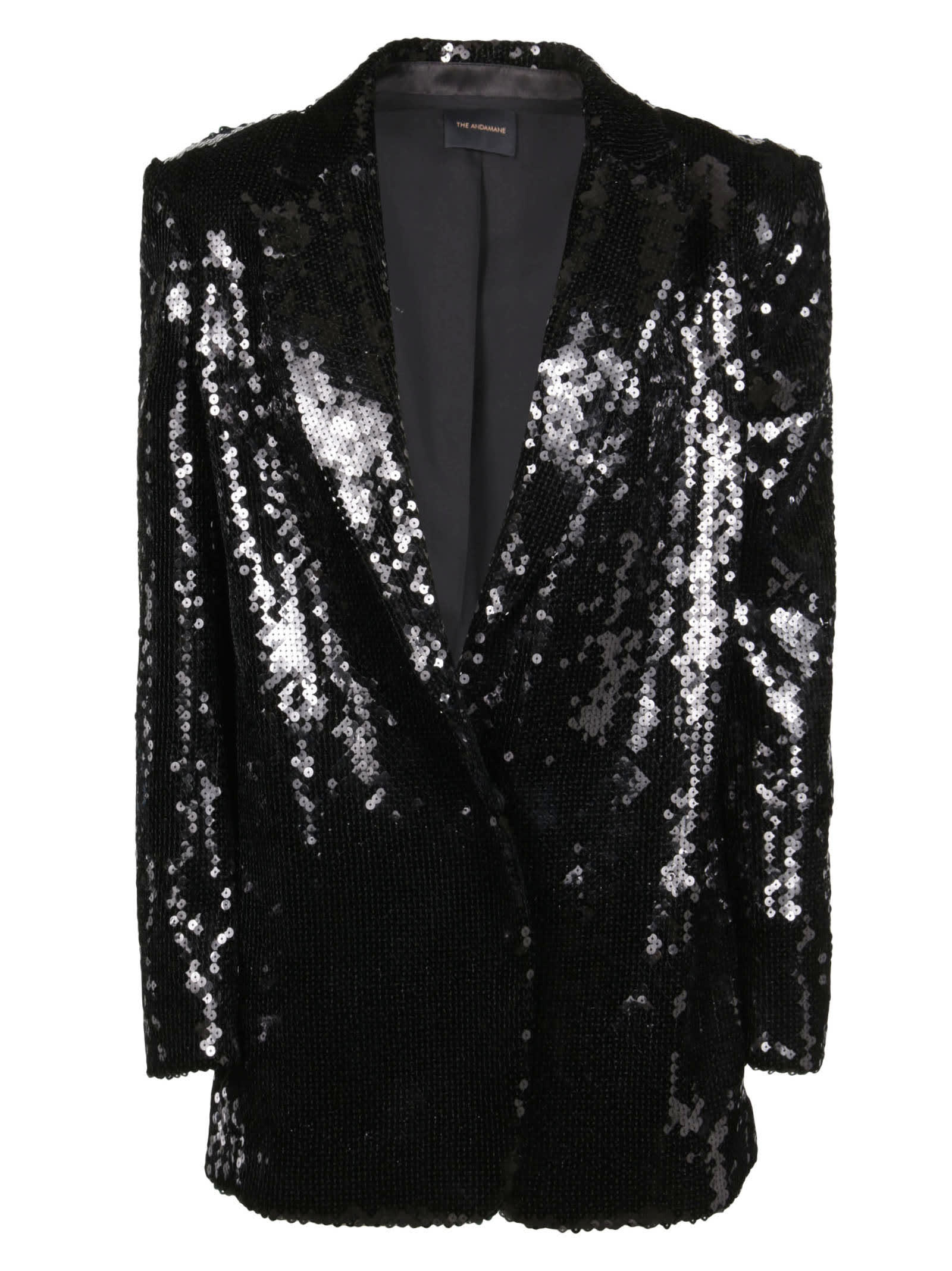 The Andamane Sequin Single-breasted Blazer In Black