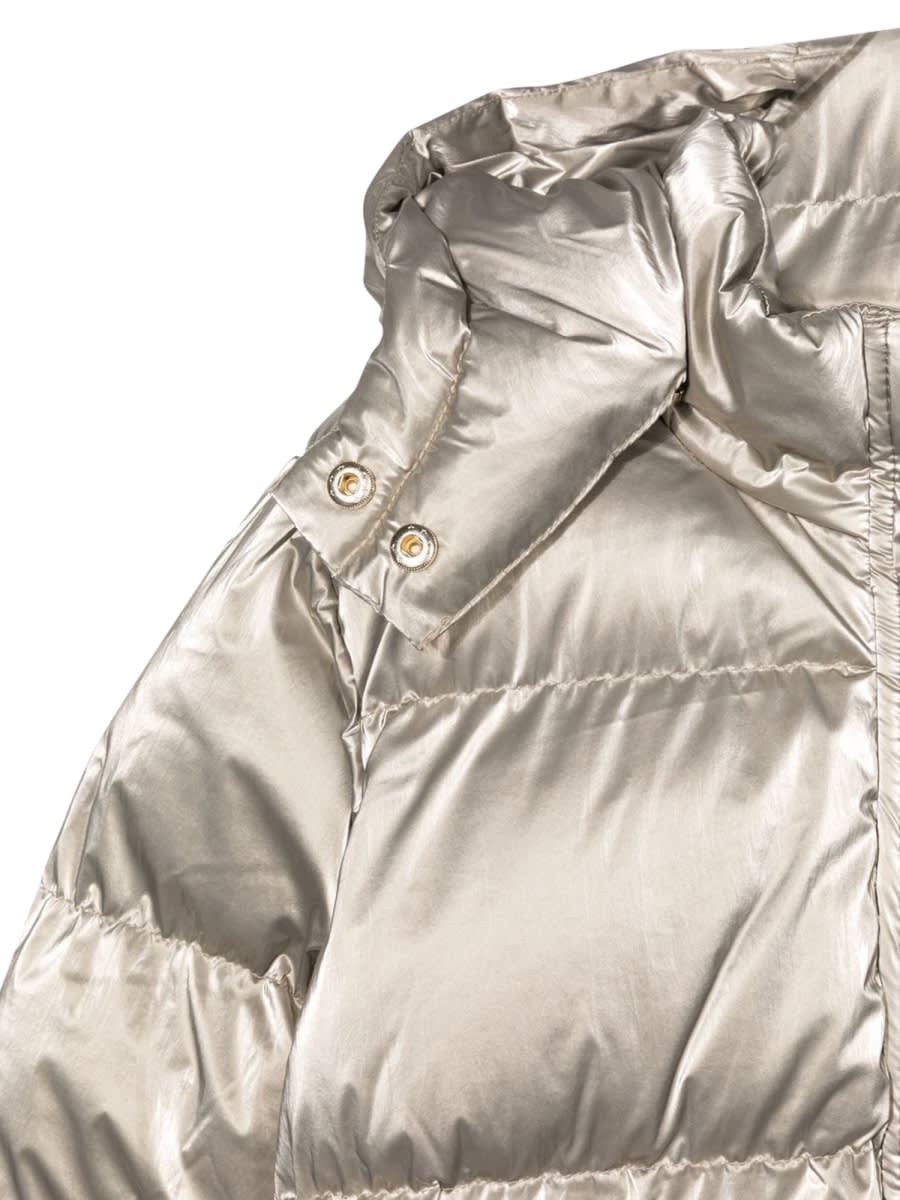 Shop Michael Kors Down Jacket With Hood In Gold