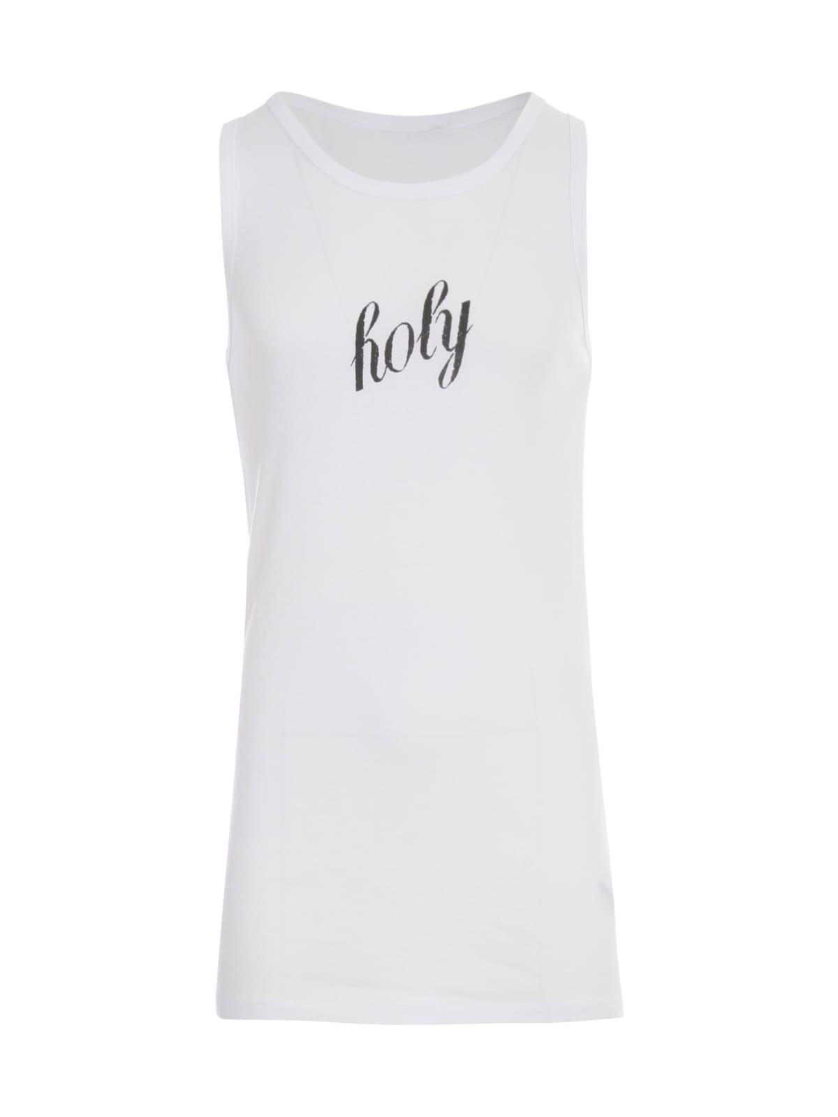 Ann Demeulemeester Holy Print Seva Cotton Jersey Tank Top In Off White