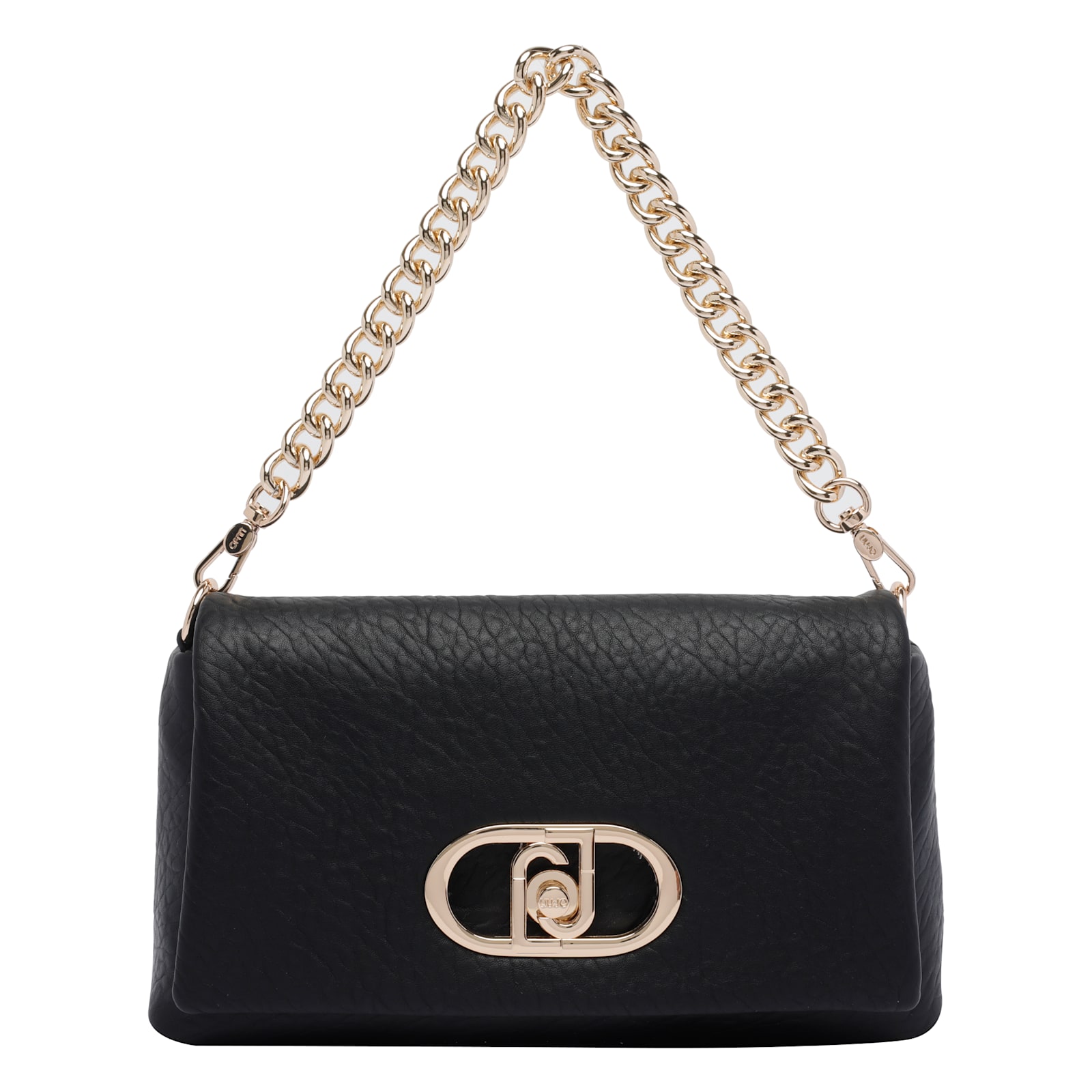 Liu •jo Medium Lapuffy Shoulder Bag With Chain Strap In Black