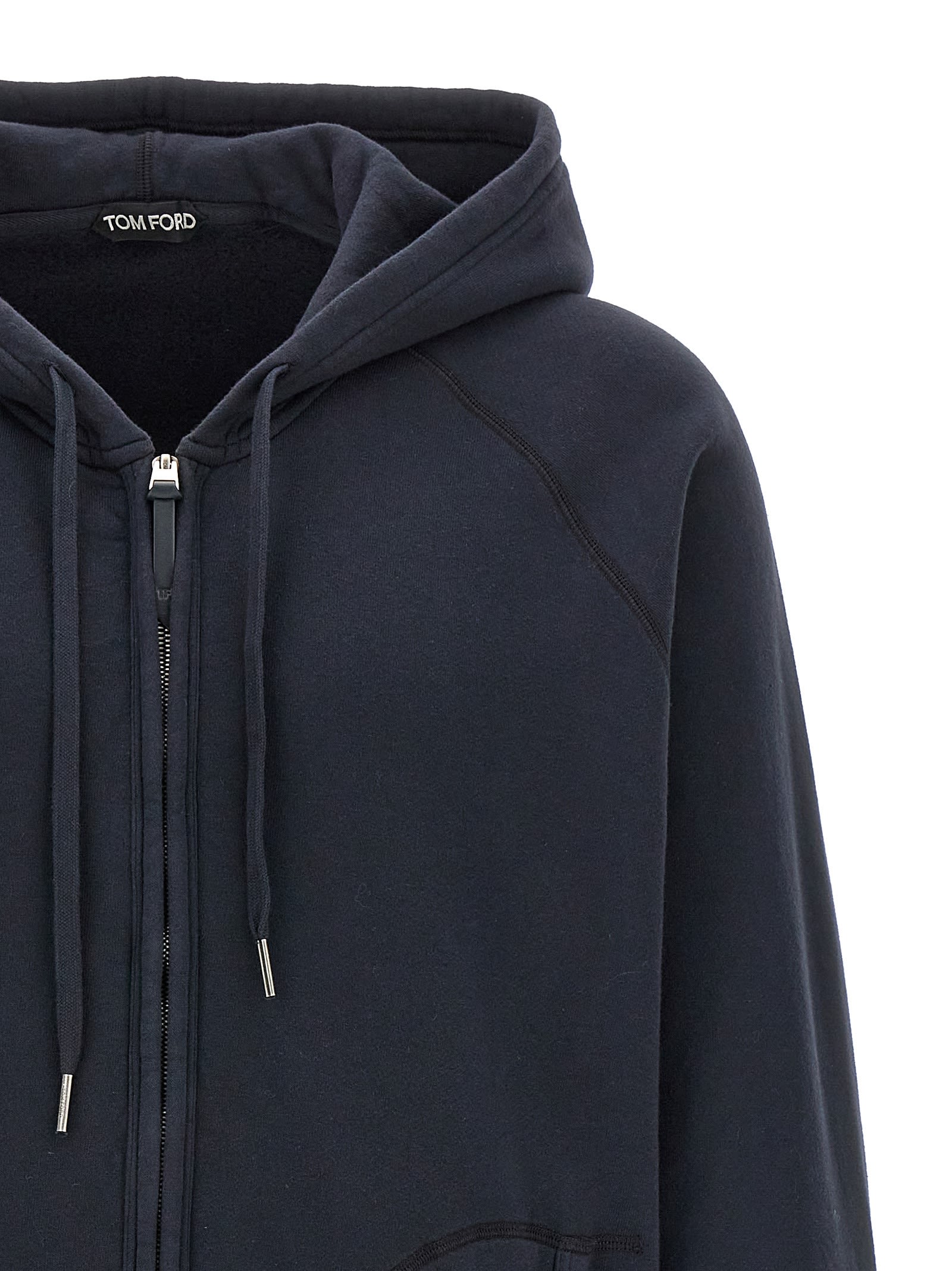 Shop Tom Ford Vintage Garment Dyed Hoodie In Blue