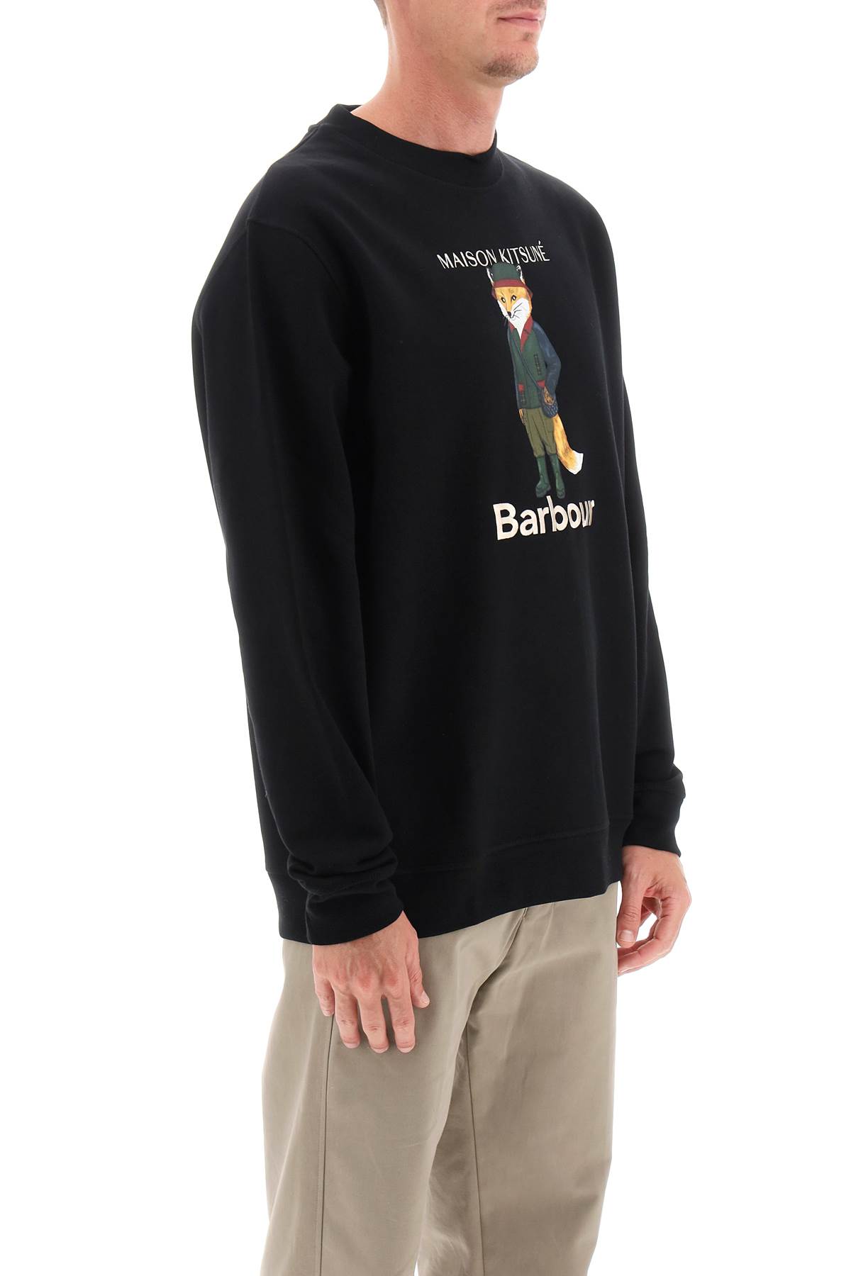 BARBOUR MAISON KITSUNÉ FOX BEAUFORT CREW-NECK SWEATSHIRT