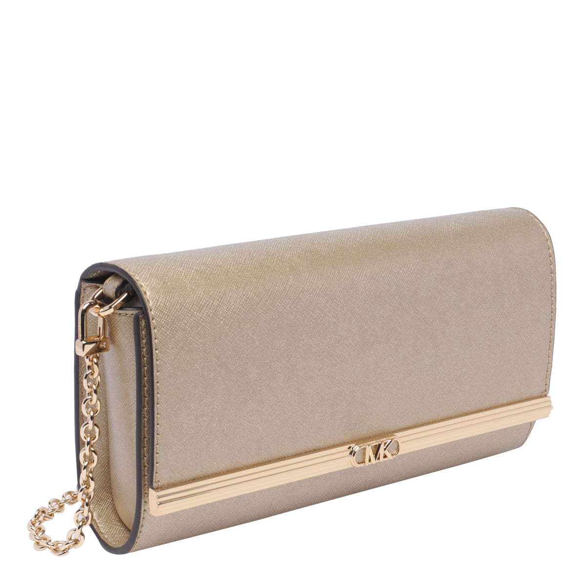 Michael Michael Kors Mona Clutch In Pale Gold