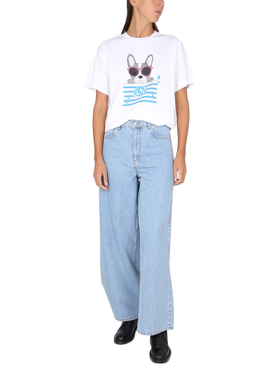 Shop Mcm Crewneck T-shirt In White