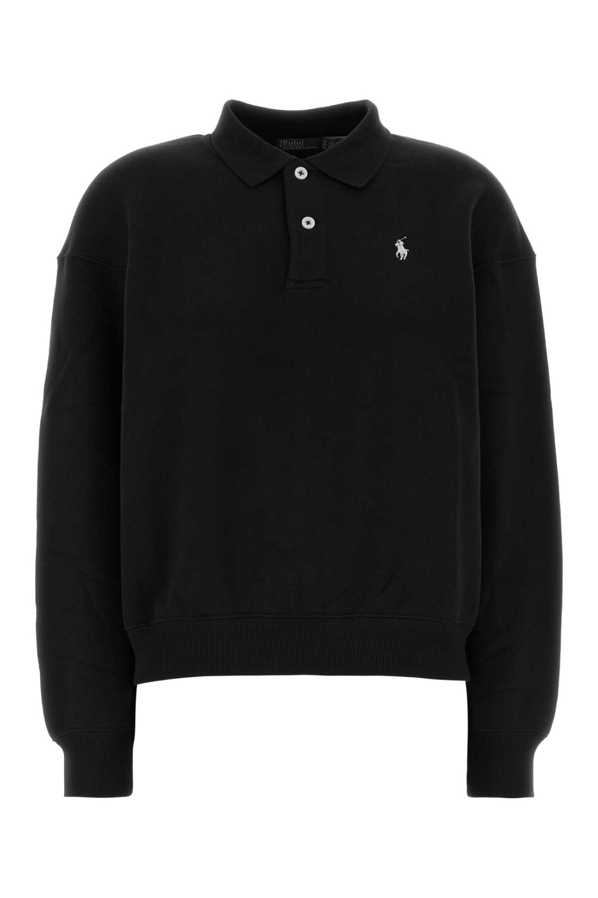 Polo Ralph Lauren Cotton Blend Shirt Polo Collar In Black