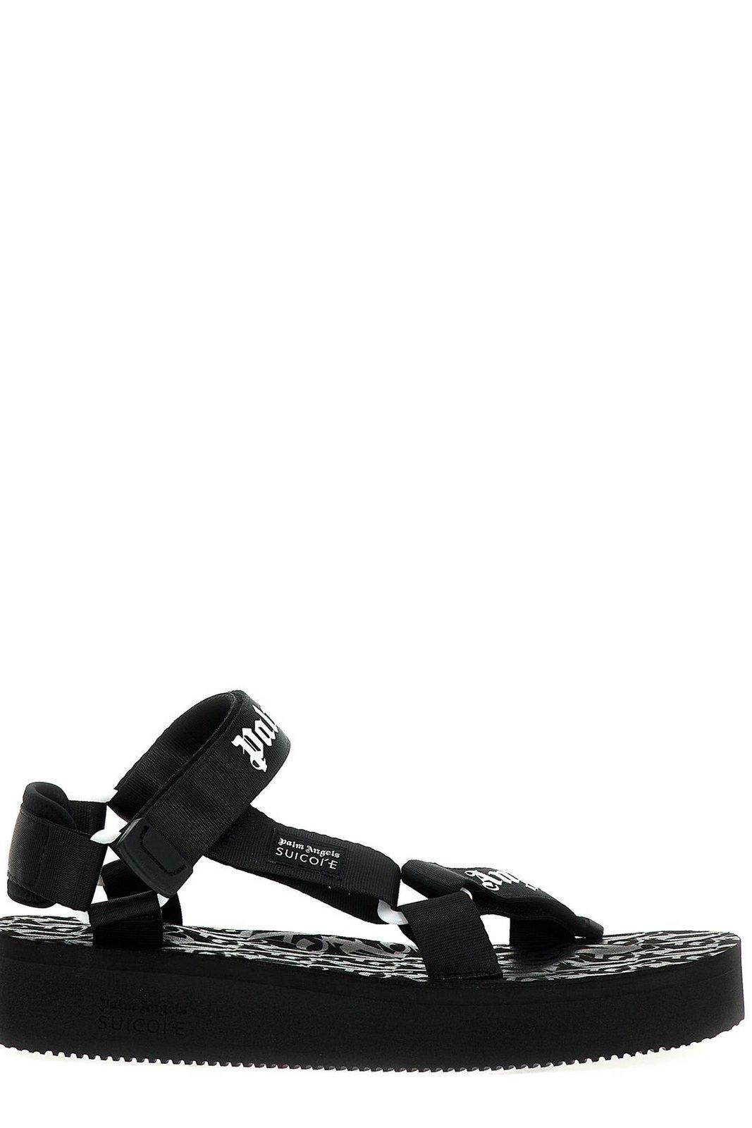 Palm Angels X Suicoke Depa Logo-printed Strap Sandals In Black