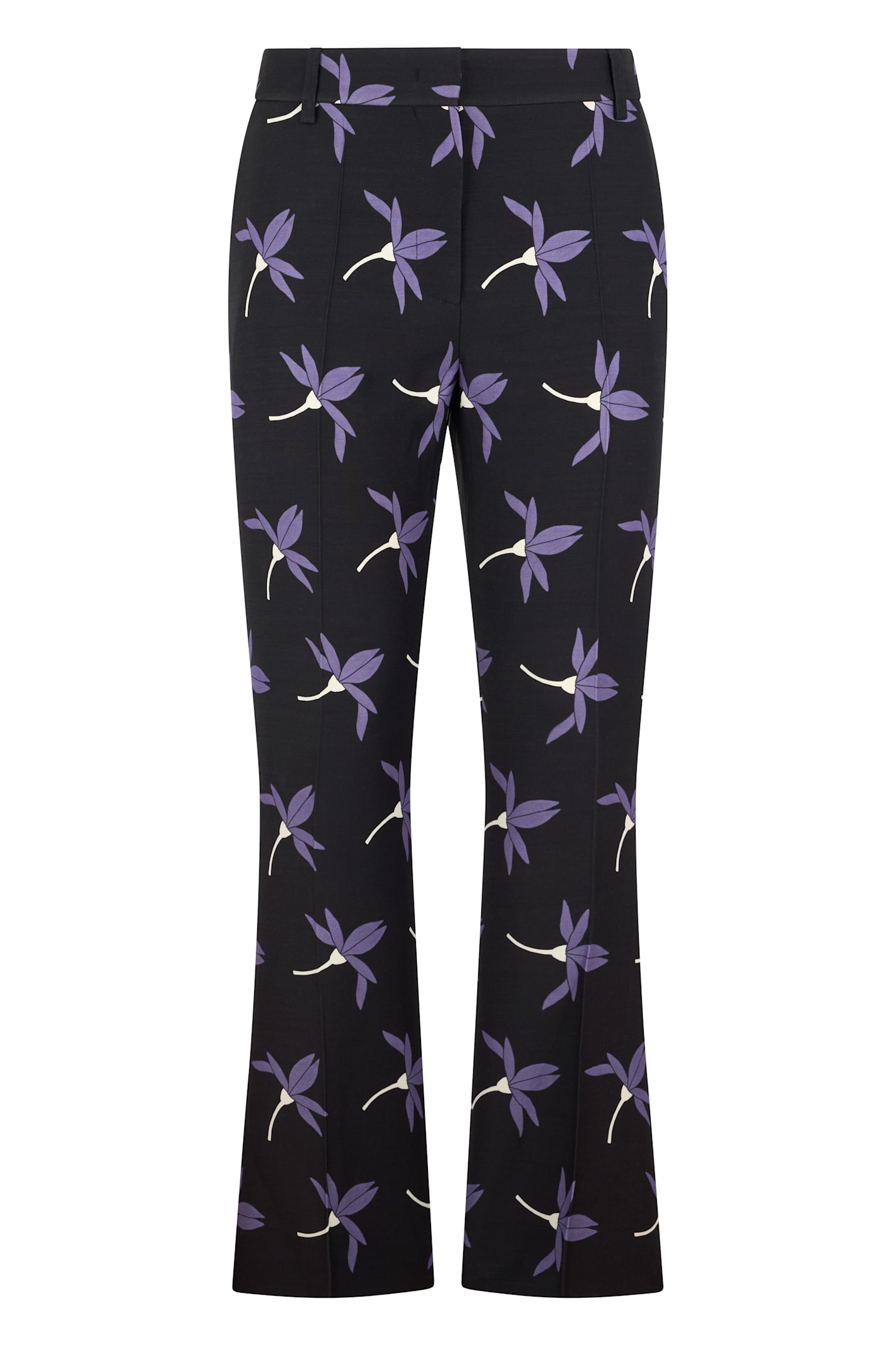 Valentino Printed Cropped Pants In Black