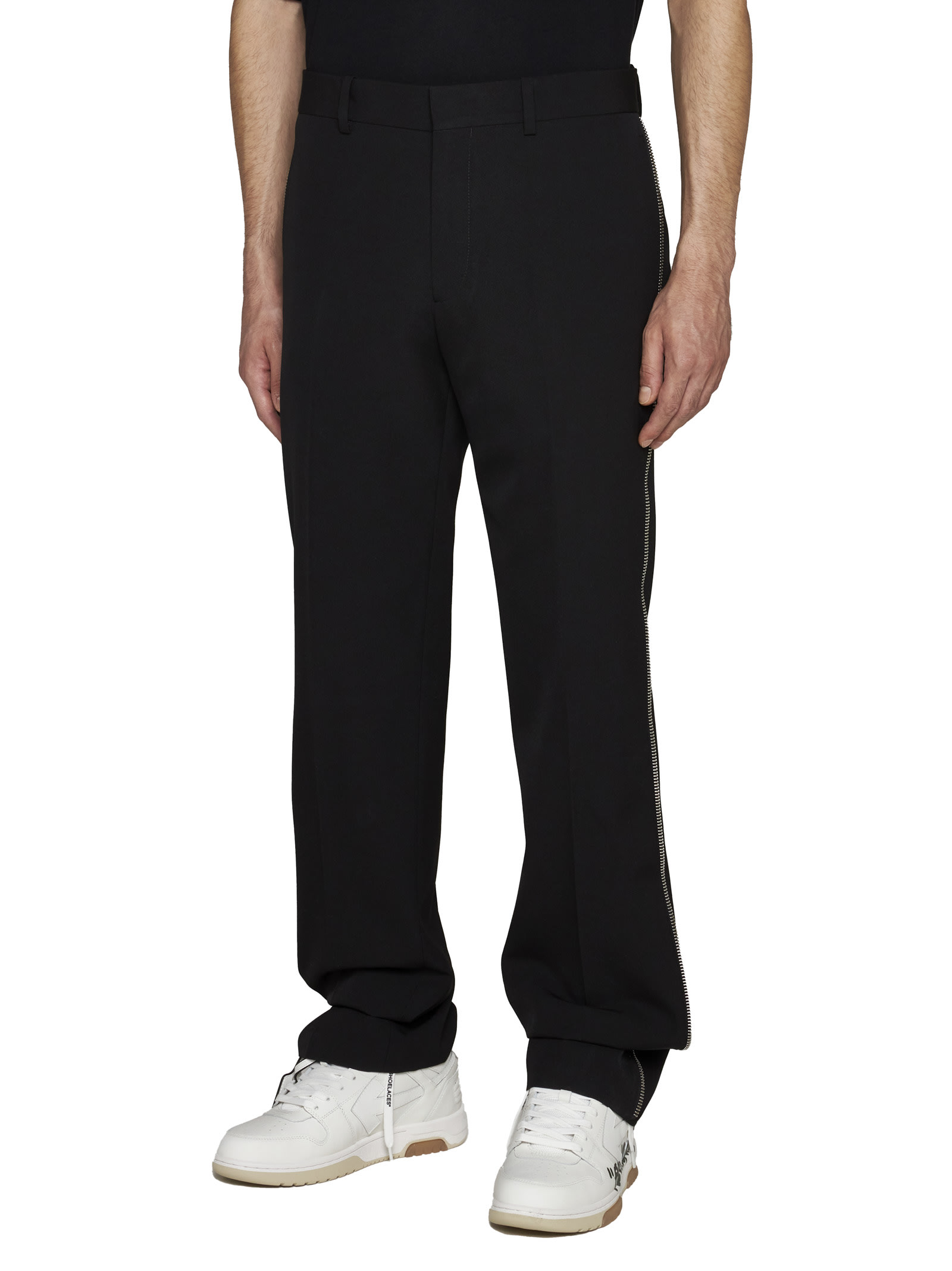 Off-white Diag-embroidered Cotton Track Pants In Black Blac