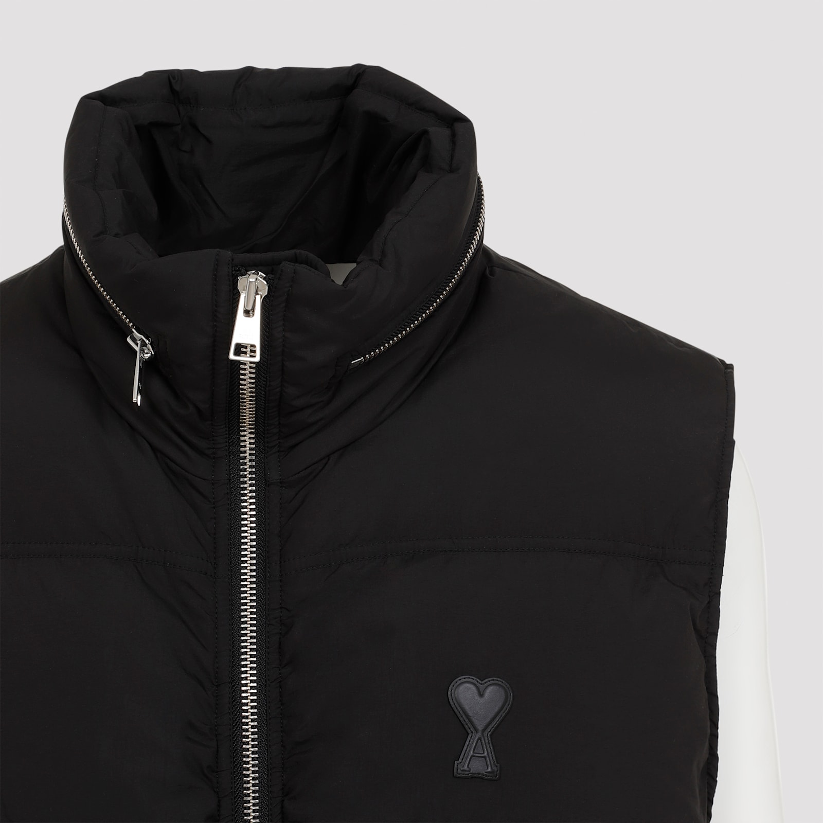 Shop Ami Alexandre Mattiussi Down Vest With Hood In Black