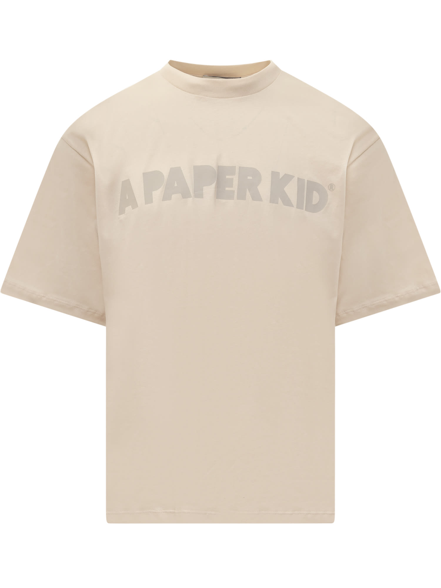 Shop A Paper Kid Logo Print T-shirt In Sabbia/sand