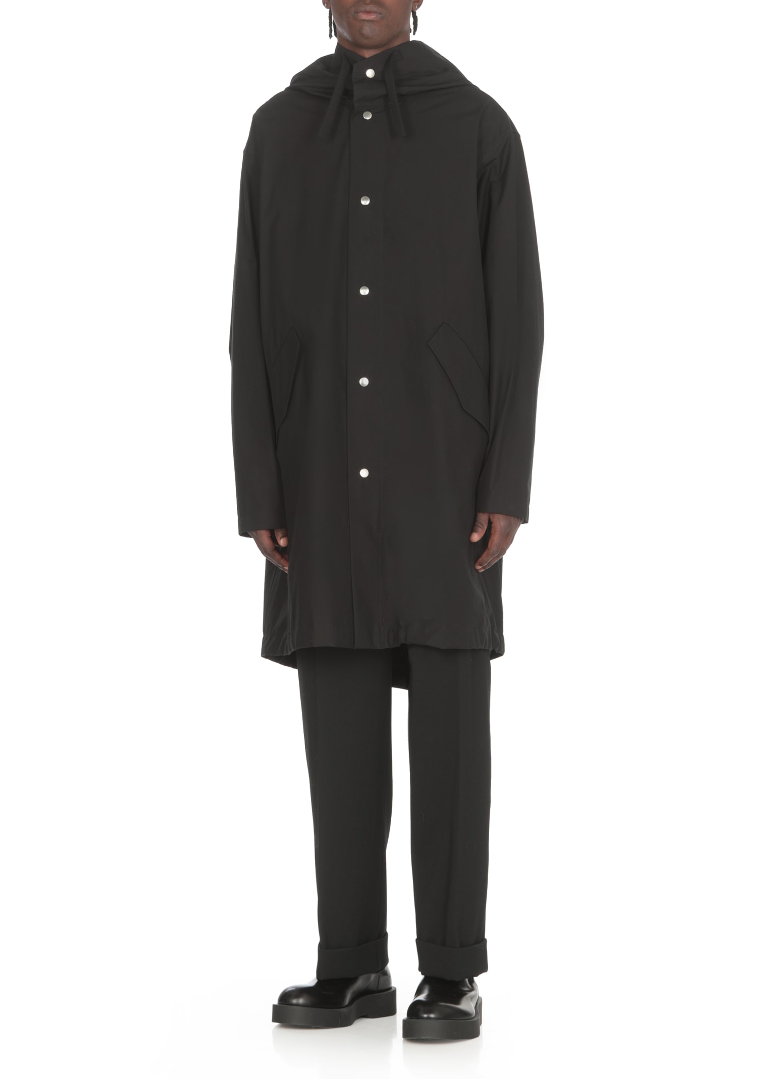 Shop Jil Sander Parka With Logo In Black