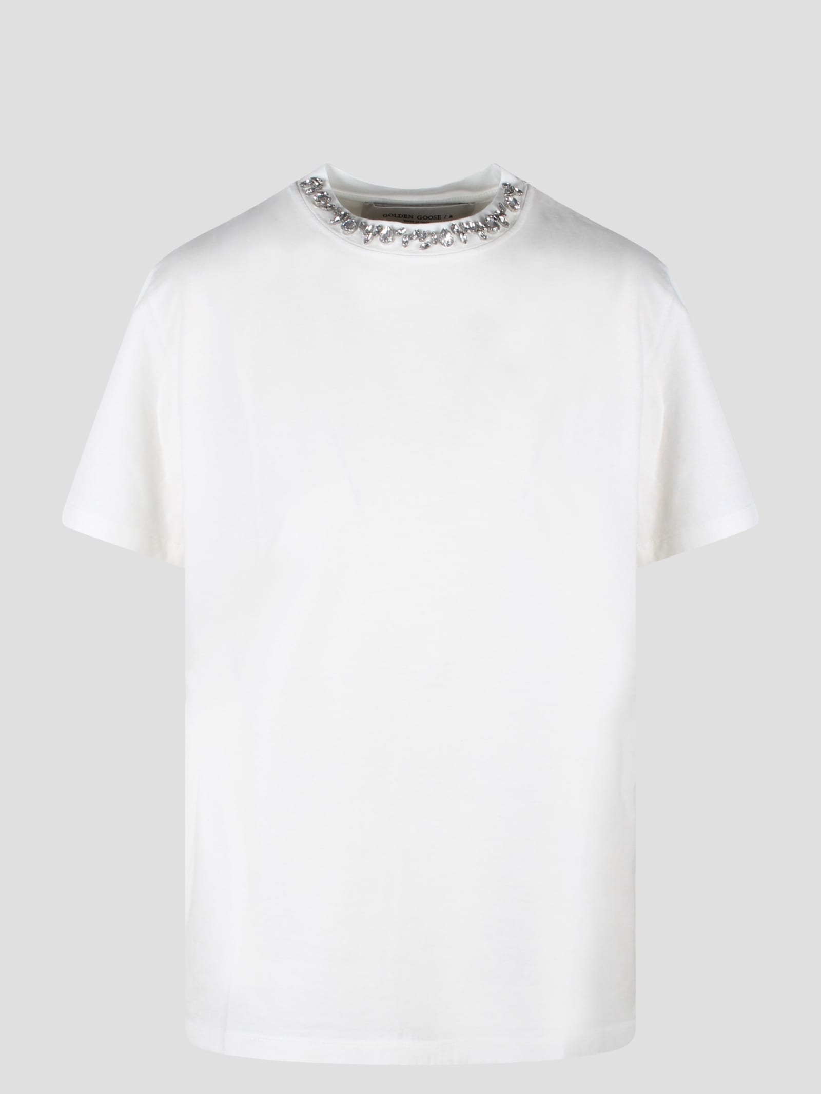 Shop Golden Goose Crystals T-shirt In White