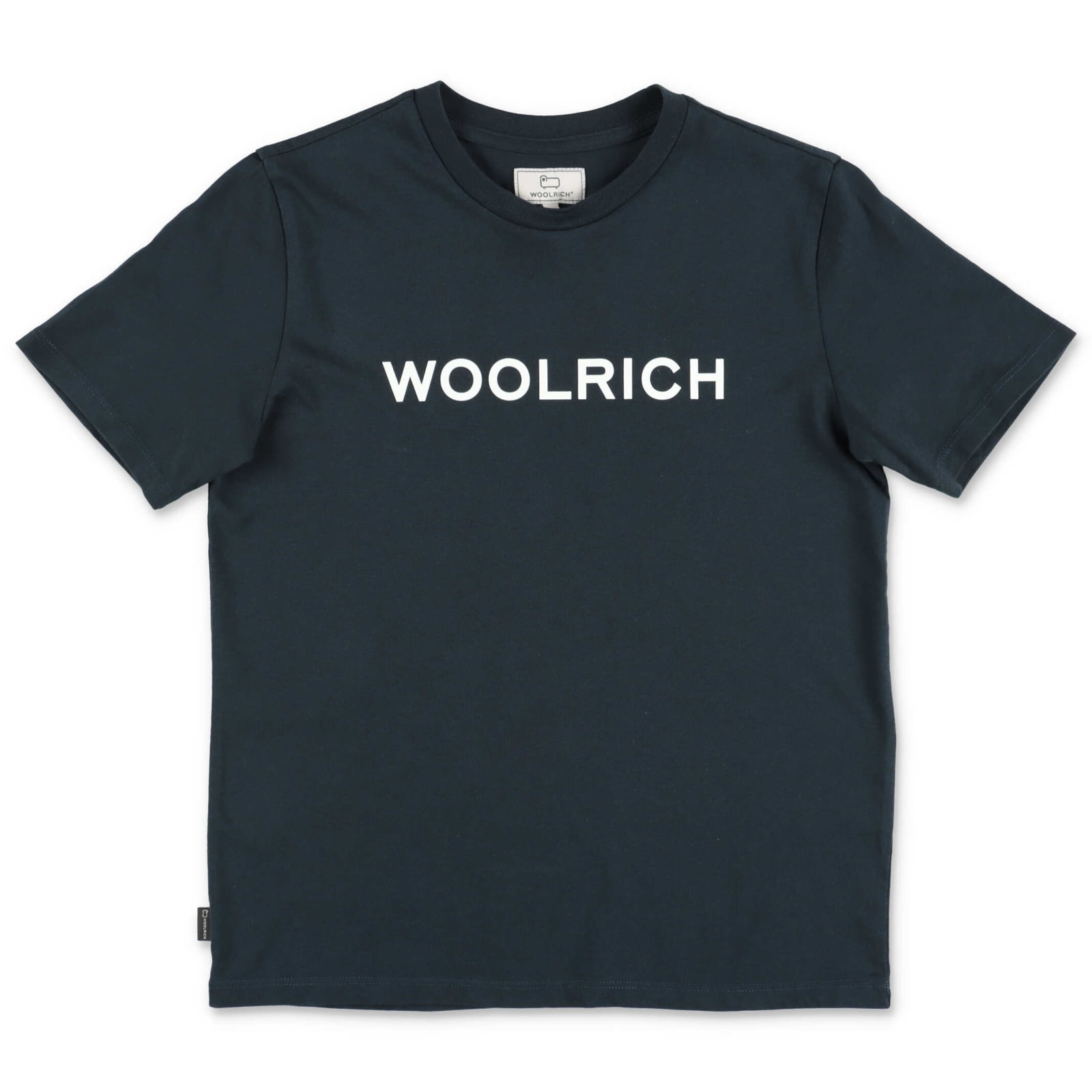 Woolrich T-shirt Blu Navy In Jersey Di Cotone