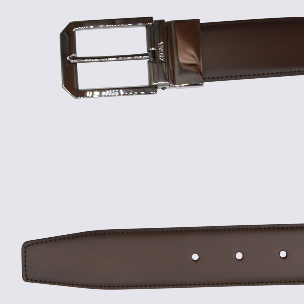 Zegna Leather Belts Adjustable Metal Buckle In Black
