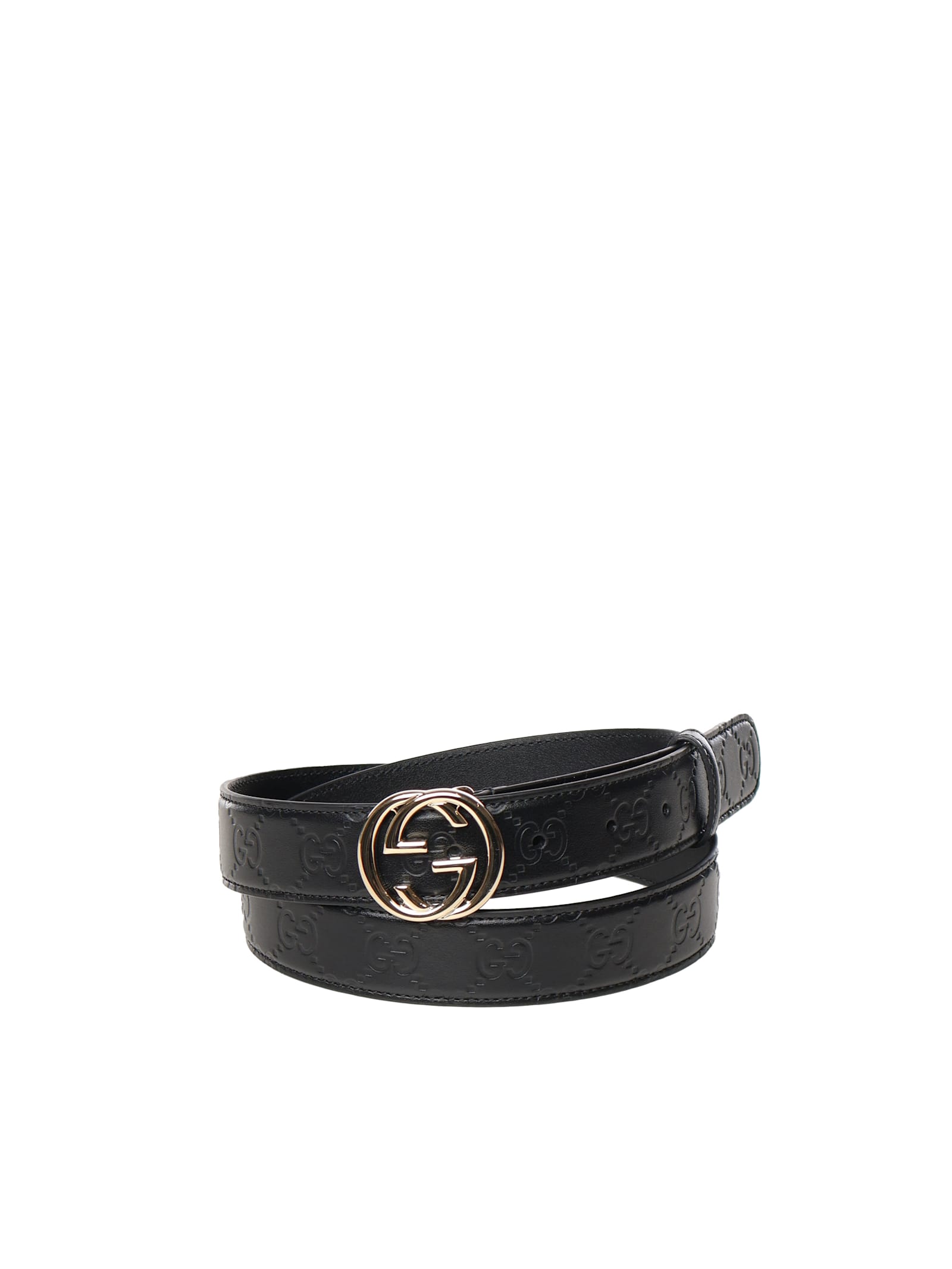 Gucci Belt With Buckle Cross Gg In Black