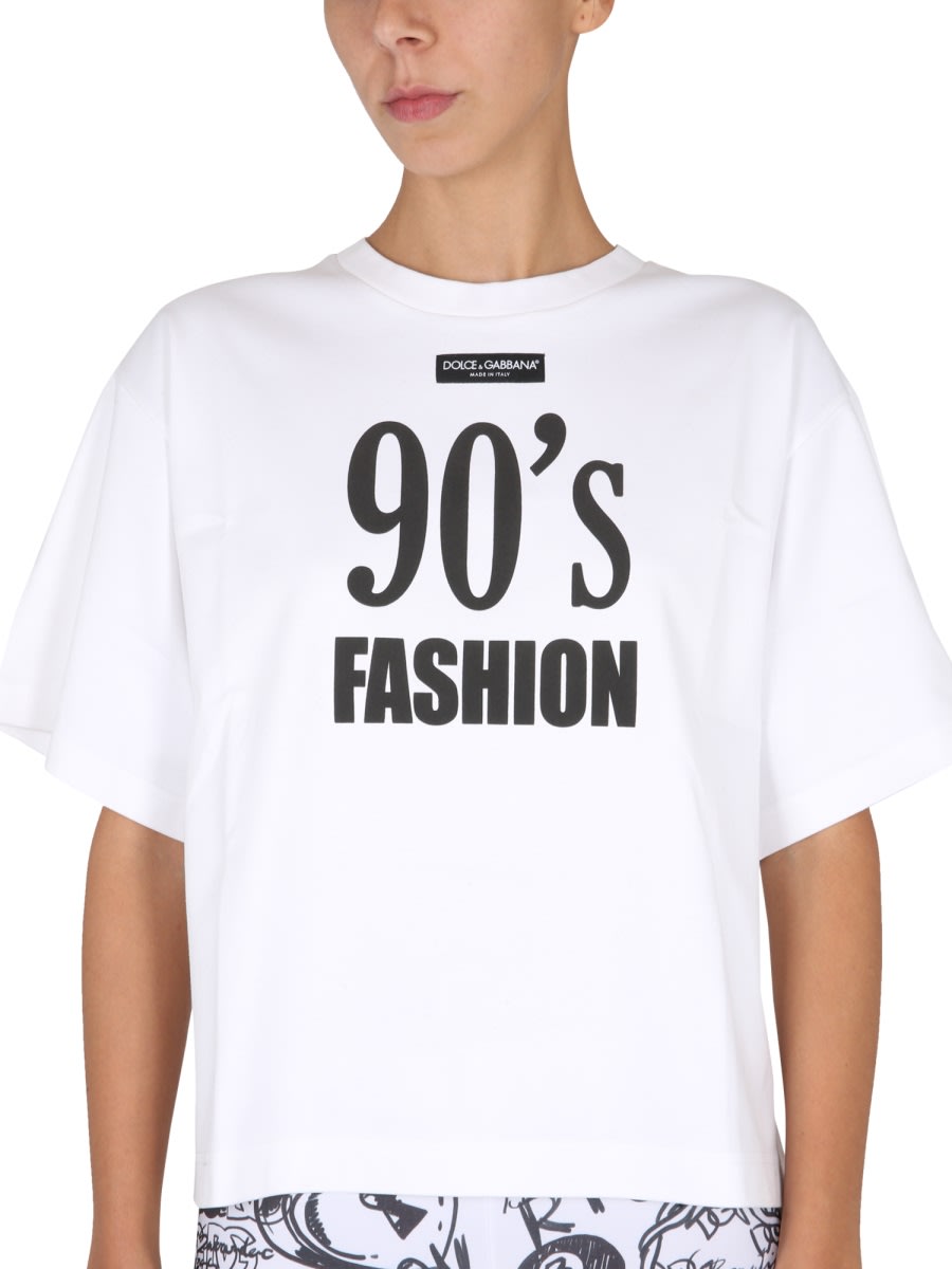 Shop Dolce & Gabbana T-shirt Con Patch Logo In White